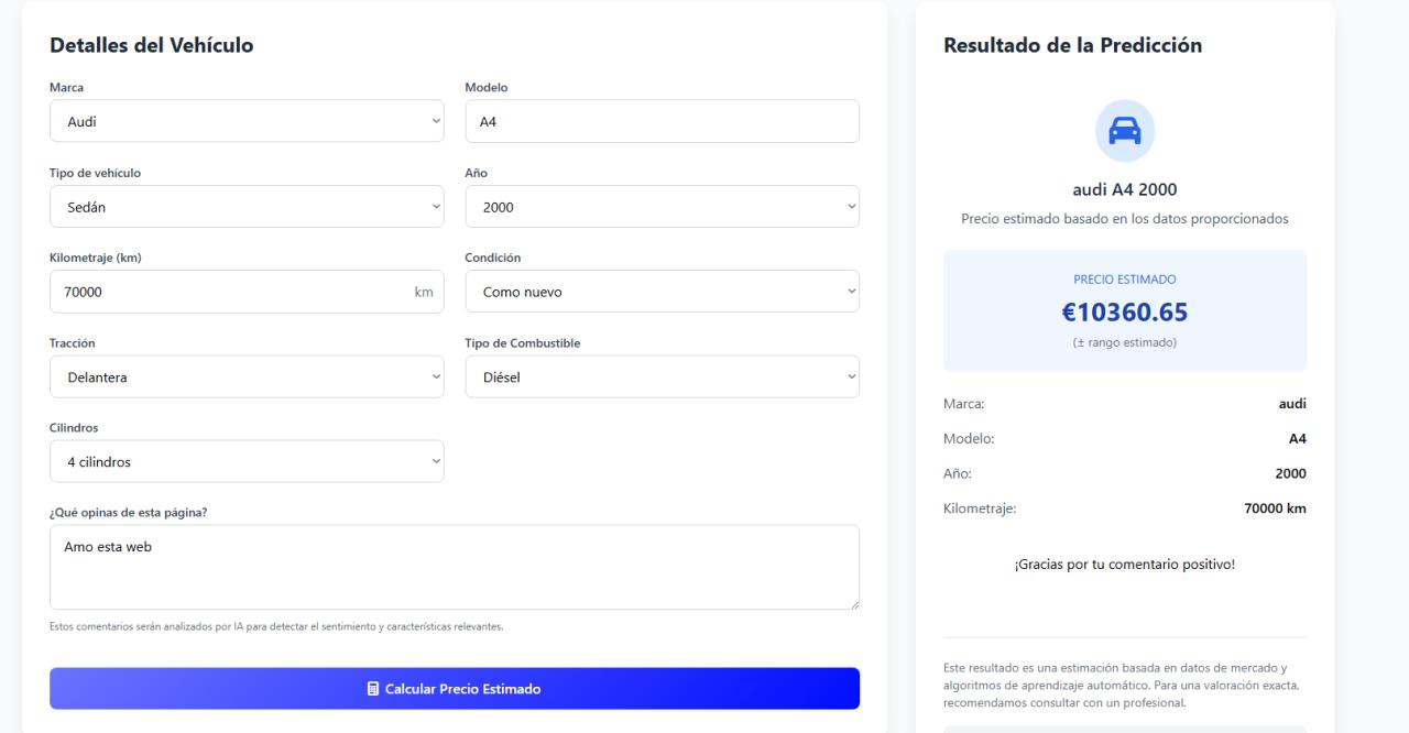 Resultado de predicción de PredictCar